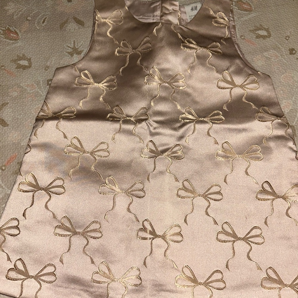 H&M Gold Bow Embroidered Top